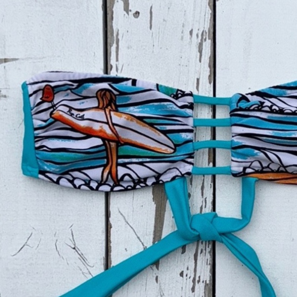 Rip Curl Strapless Bikini Top Artwork by Heather Brown